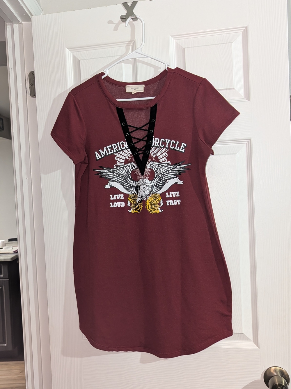 Women’s T-Shirt Dress - Burgundy